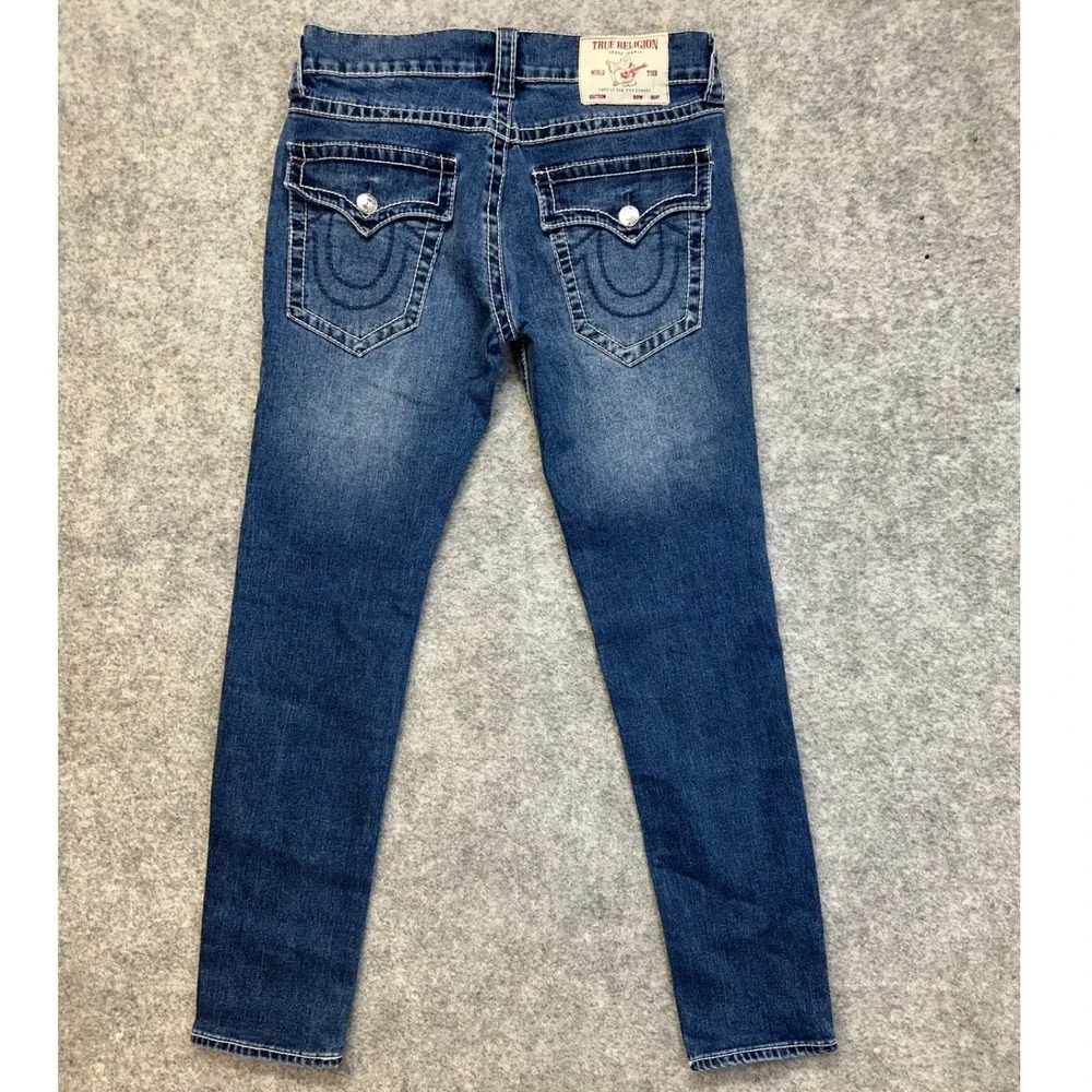 True Religion Rocco Big T Flap Pocket Jeans M Size 30 Contrast Stitch Horseshoe